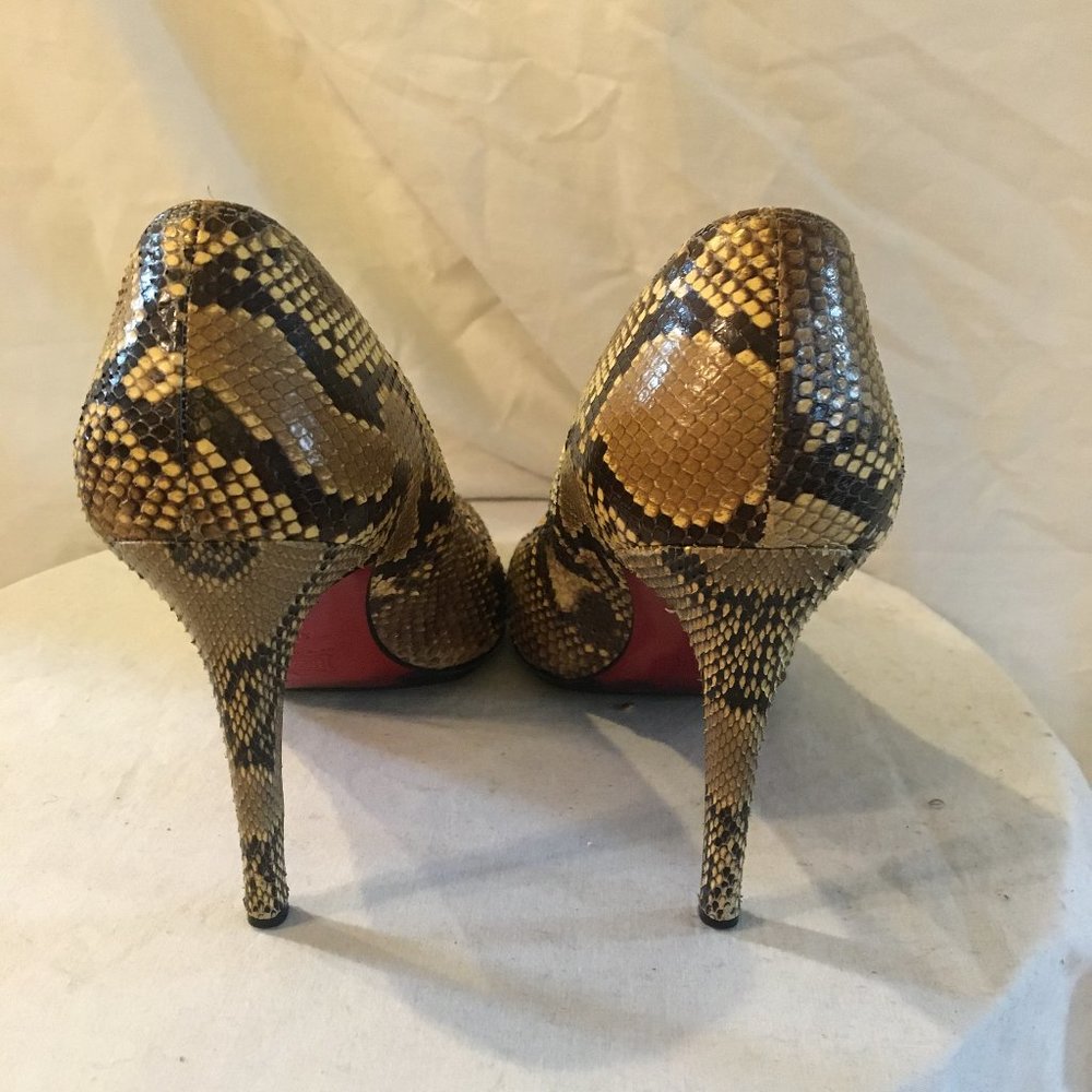 Christian Louboutin Round Toe Snakeskin Pumps - Picture 7 of 11